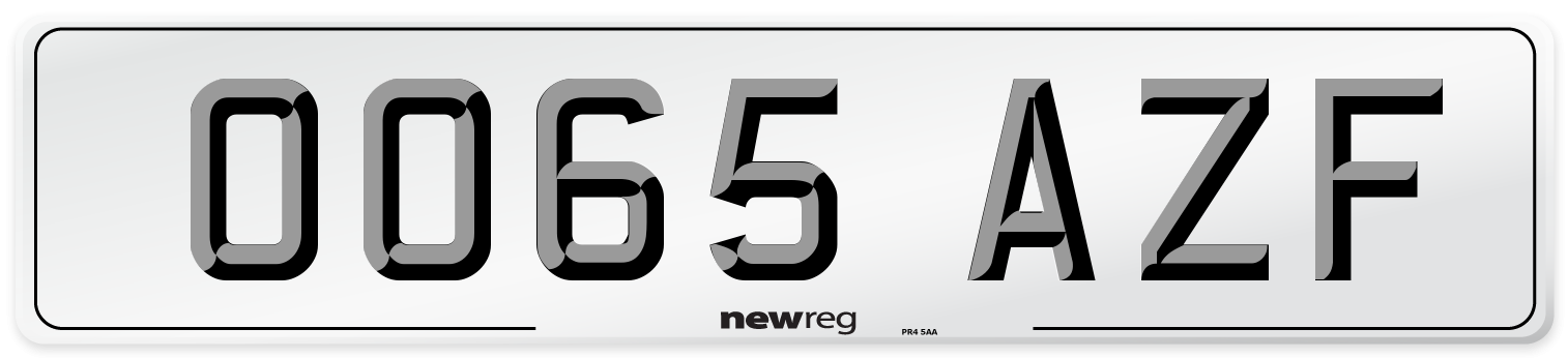 OO65 AZF Number Plate from New Reg